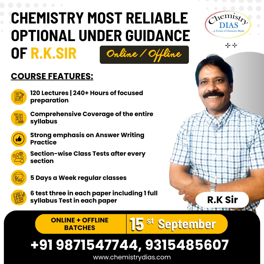 Chemistry Most Reliable Optional under Guidance of R.k.sir